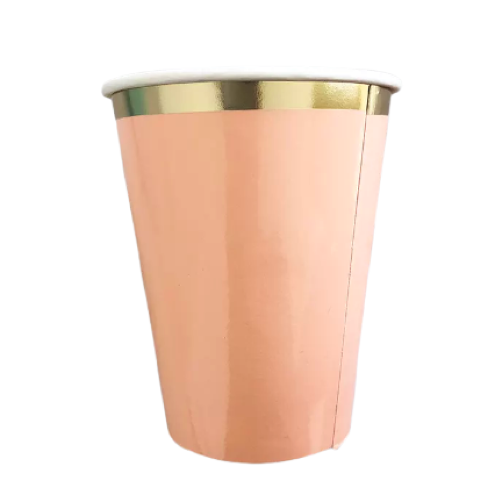 Vasos damasco borde dorado