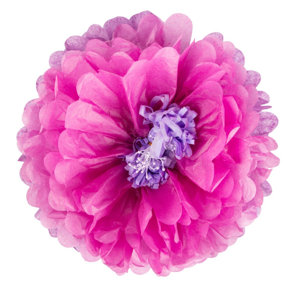 Pompones con forma de flor morada