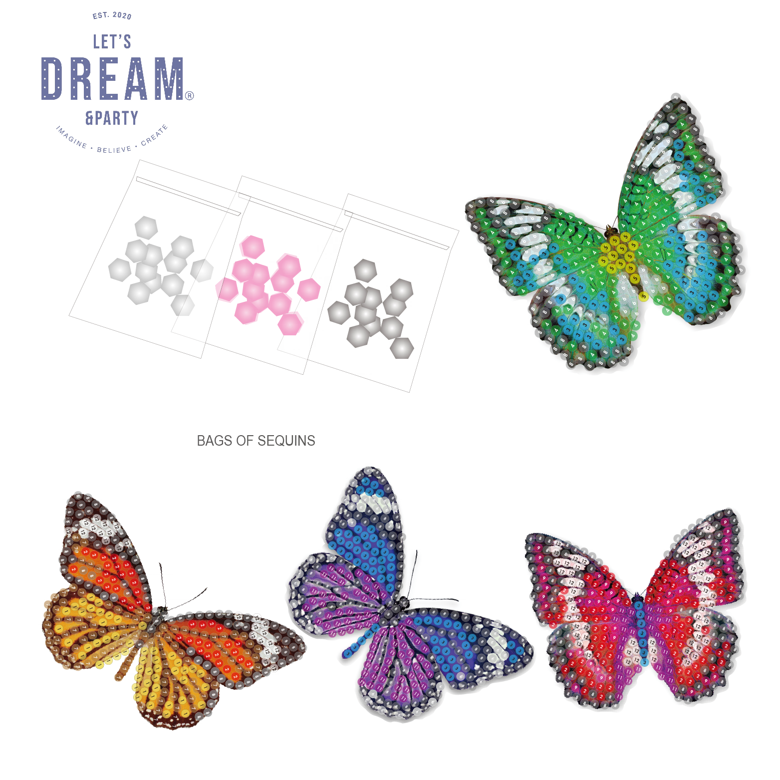  DJECO Kit de manualidades con purpurina de mariposas : Todo lo  demás