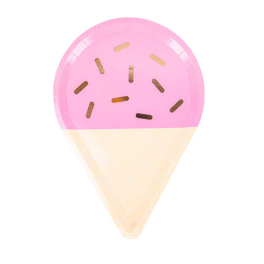 Platos con forma de Helados rosados
