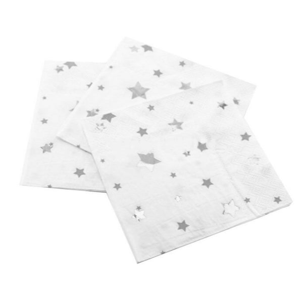 Servilletas Estrellas plateadas
