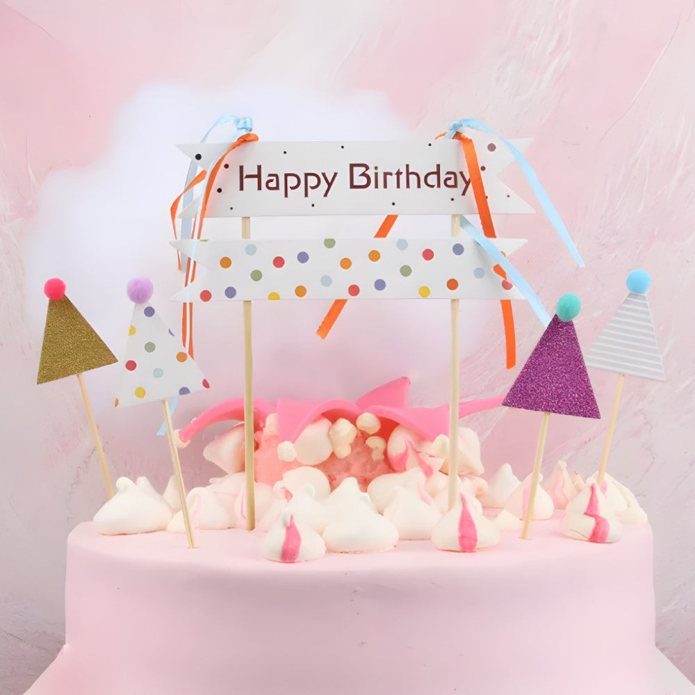 Cake topper Happy Birthday colores