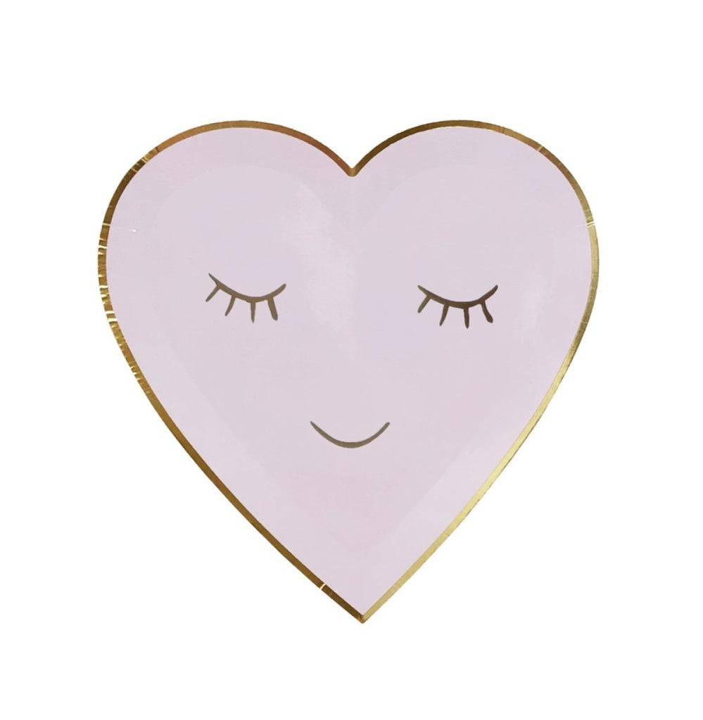 Platos Cara Corazón morados/ pequeños