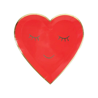 Platos Cara Corazón rojo / pequeños
