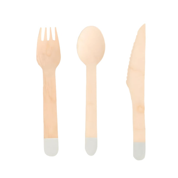 Set 24 piezas mango plateado