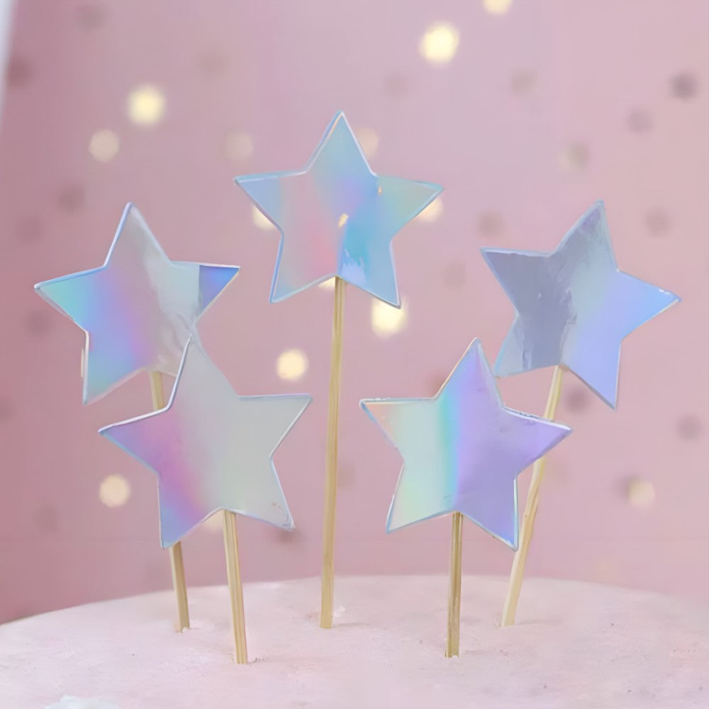 Cake topper Estrellas plateadas