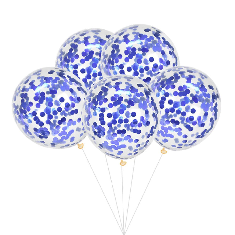 10 Globos relleno confetti azul
