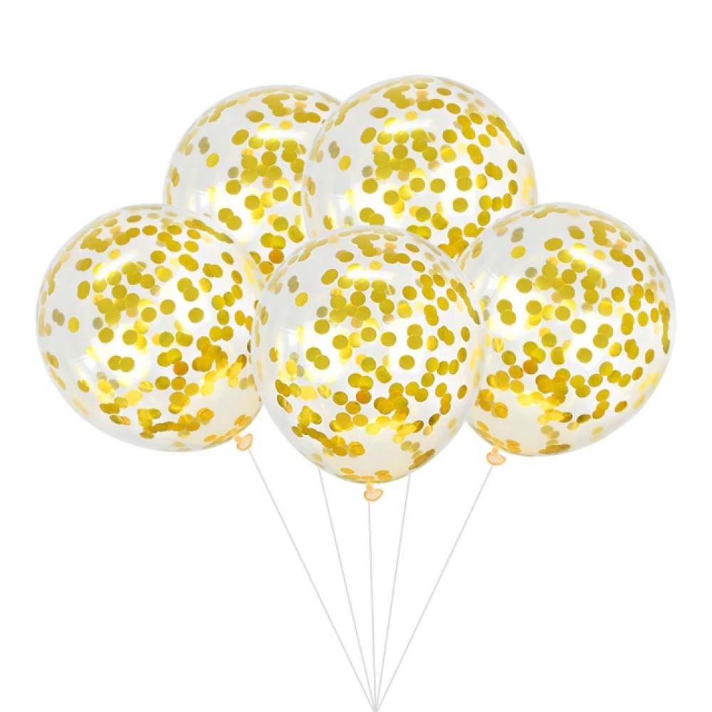10 Globos relleno confetti dorado