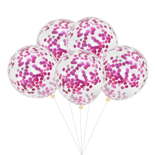 10 Globos relleno confetti rosado