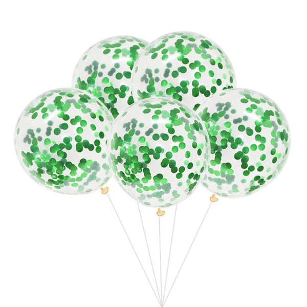 10 Globos relleno confetti verde