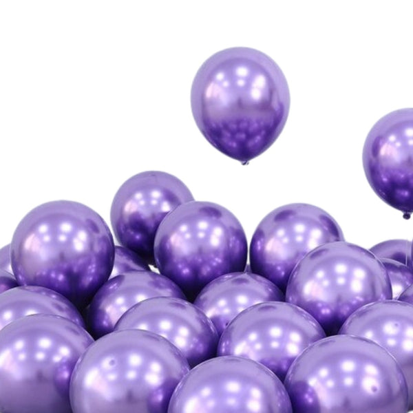10 Globos metalizados color morado