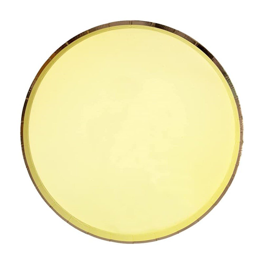 Platos amarillo con borde dorado / grandes