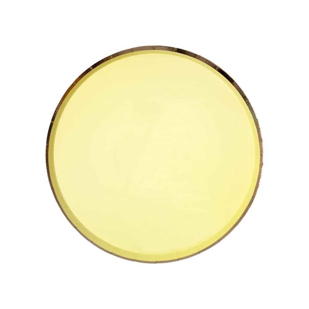 Platos amarillo con borde dorado / pequeños