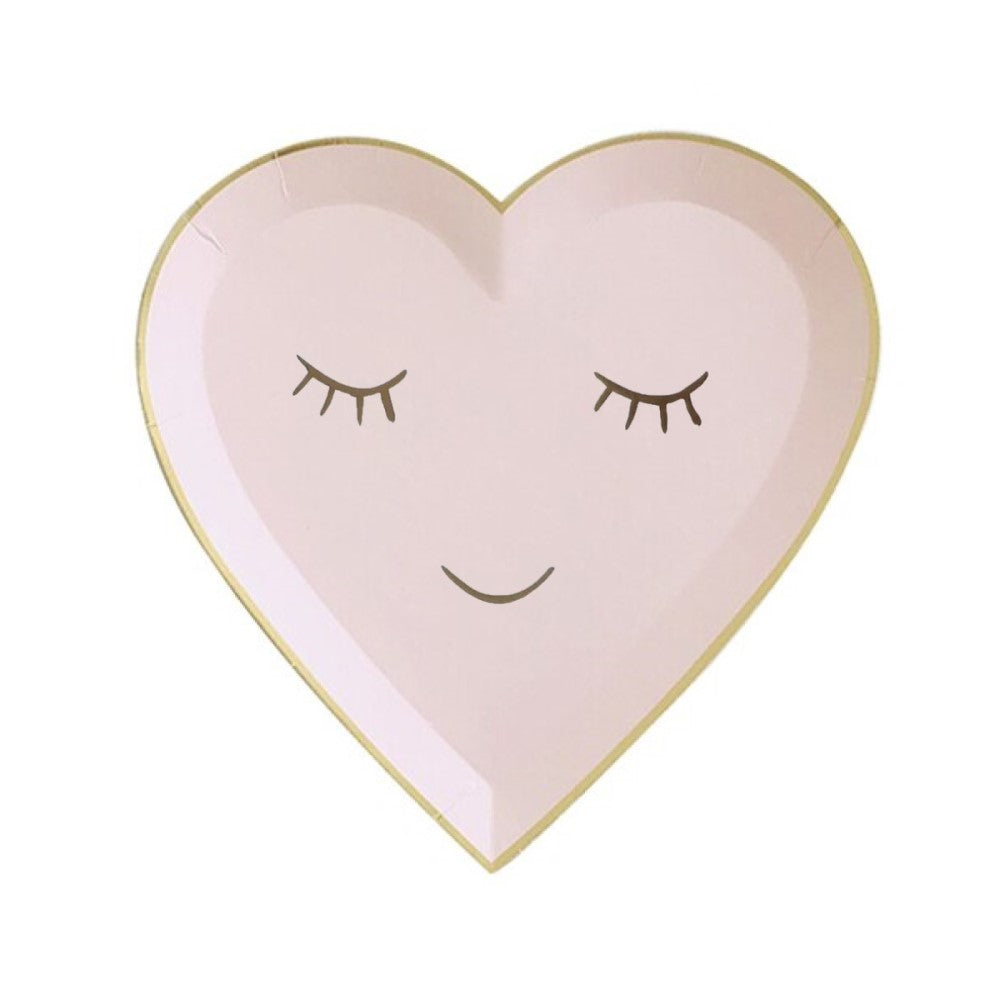 Platos Cara Corazón lila / pequeños