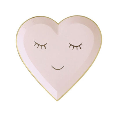 Platos Cara Corazón lila / pequeños