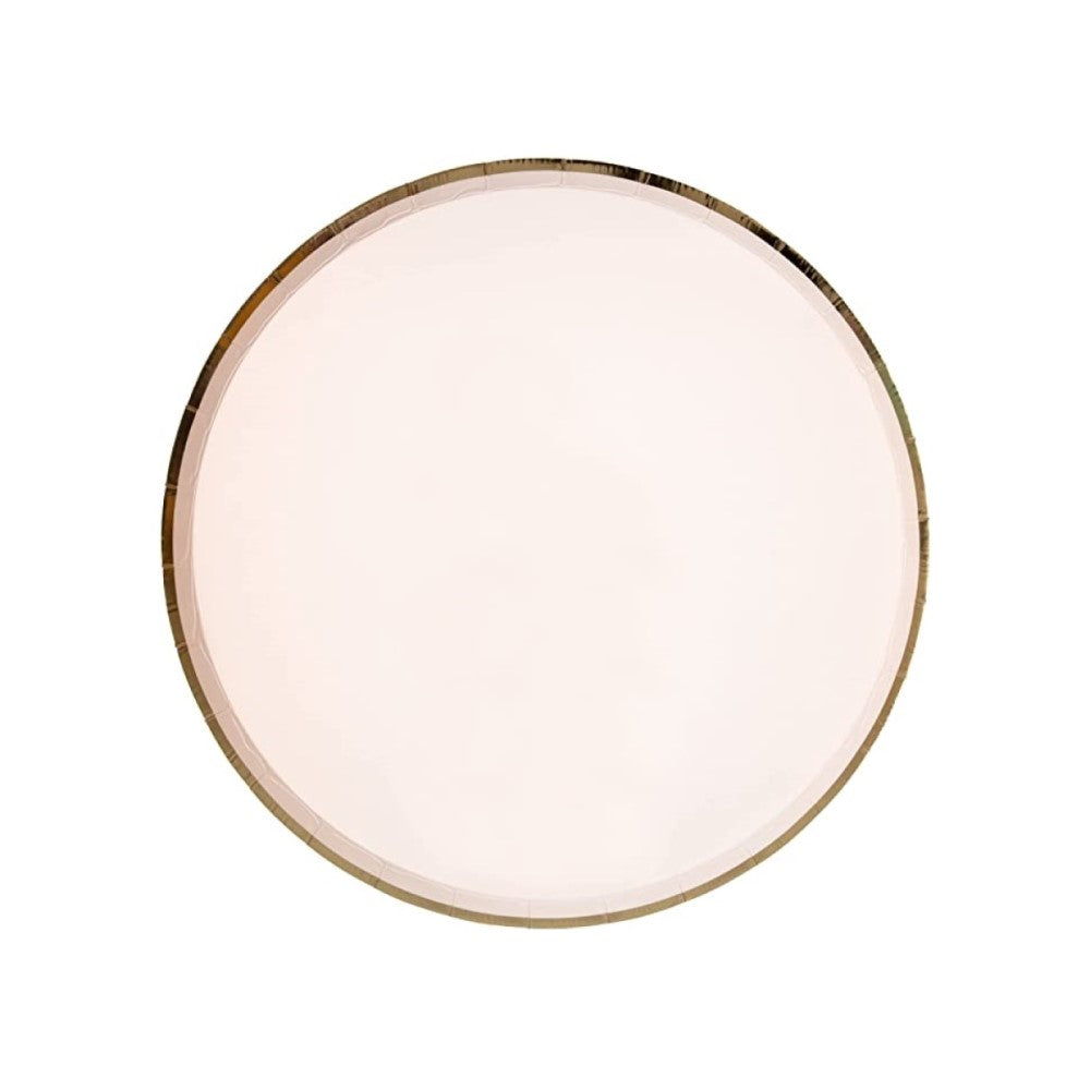 Platos rosados con borde dorado / pequeños