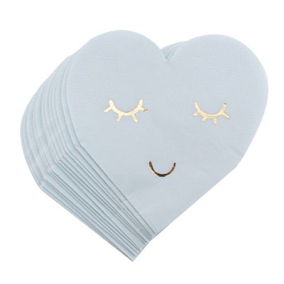 Servilletas Corazones celeste