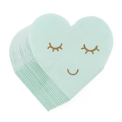 Servilletas Corazones verde agua