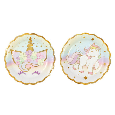 Platos Unicornio borde redondeado / grandes
