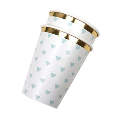 Vasos Corazones celestes