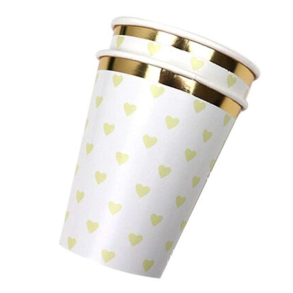 Vasos Corazones amarillos